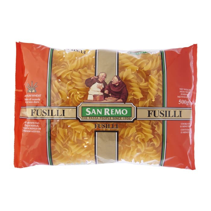 

San Remo Fusillini 500 Gr / Pasta Spiral San Remo / Pasta Gandum