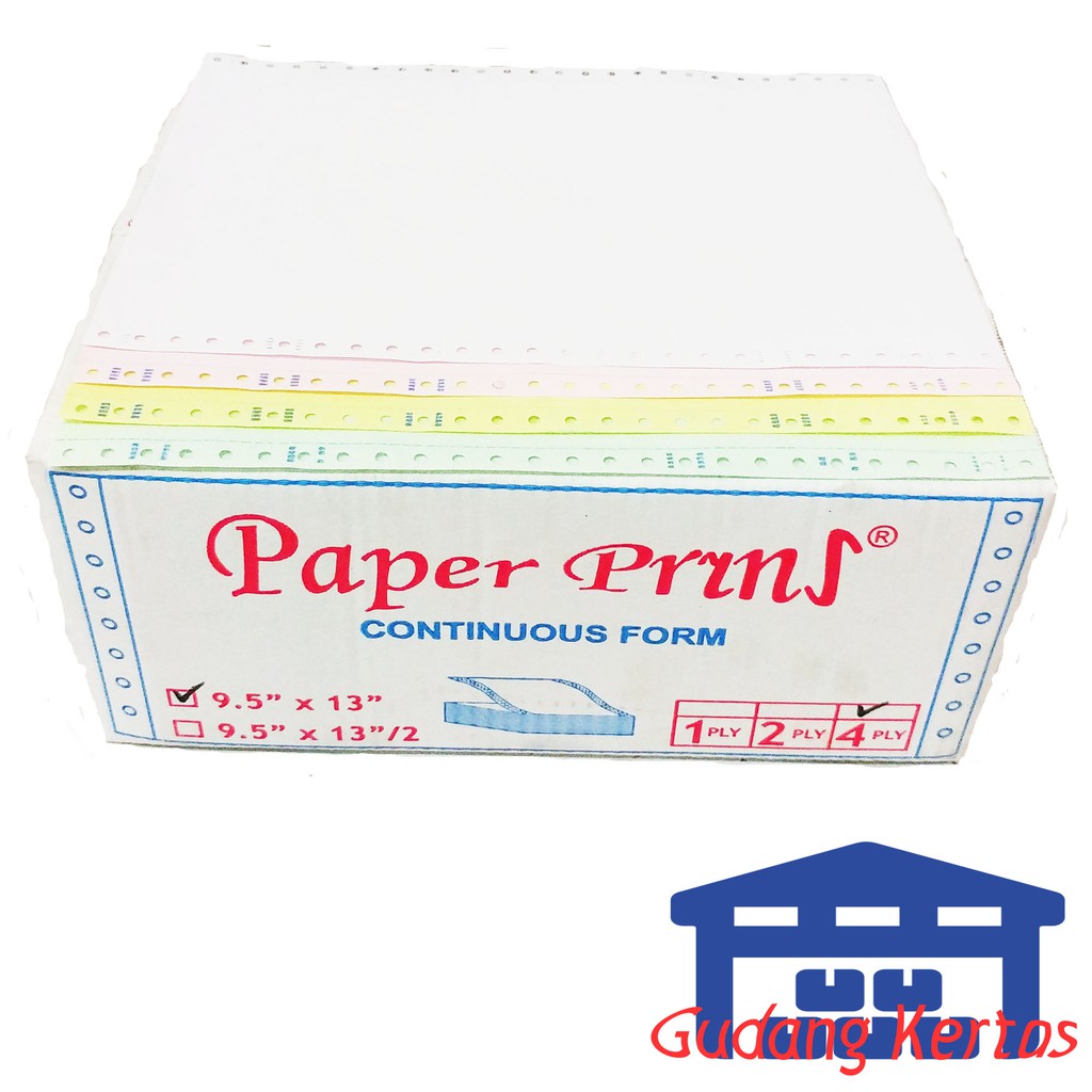 

Promo CONTINUOUS FORM 91/2 X 13 4PLY PAPERPRYNS