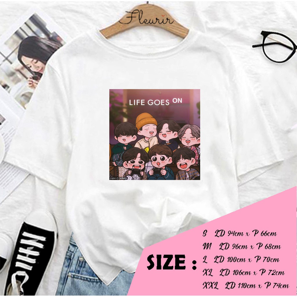 FLEURIR - KAOS  LIFE CHIBI KAOS OVERSIZE WANITA DEWASA LENGAN PENDEK TEE UNISEX