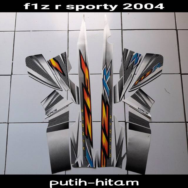 Striping/sticker Yamaha F1ZR/fizr sporty 2004 putih hitam