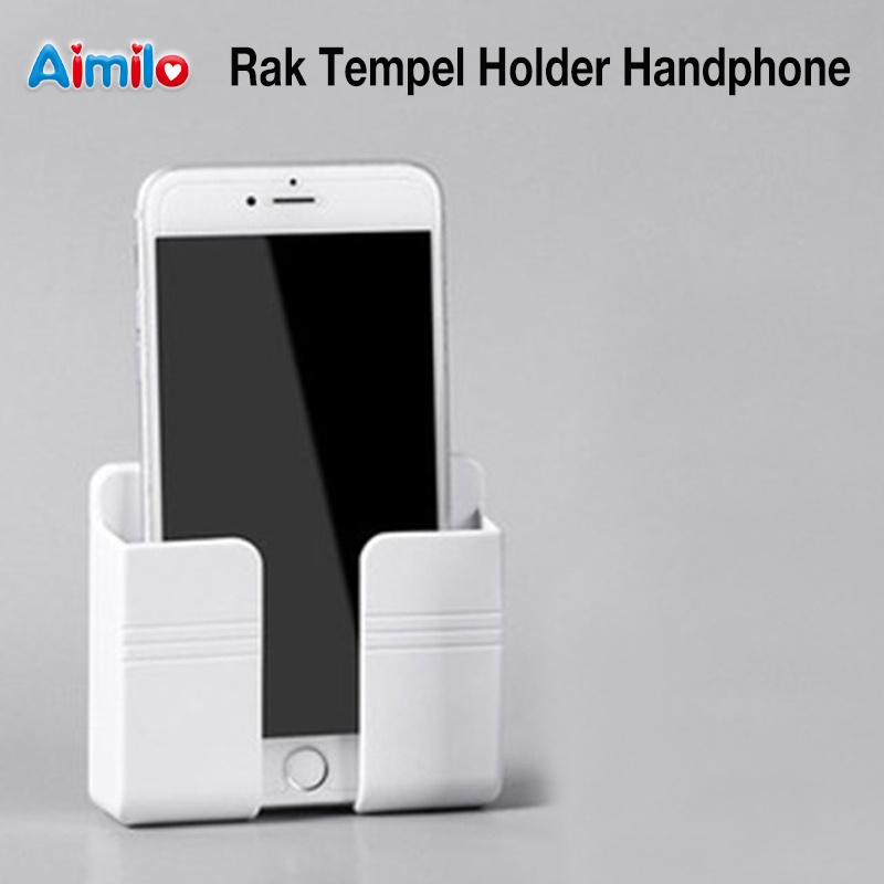 Rak Tempel Holder Handphone | Holder Tempel Dinding HP dan Remote | High Quality Phone Holder Stick on Wall | Penggenggam Handphone dengan Lem untuk Dinding dan Juga untuk Remote