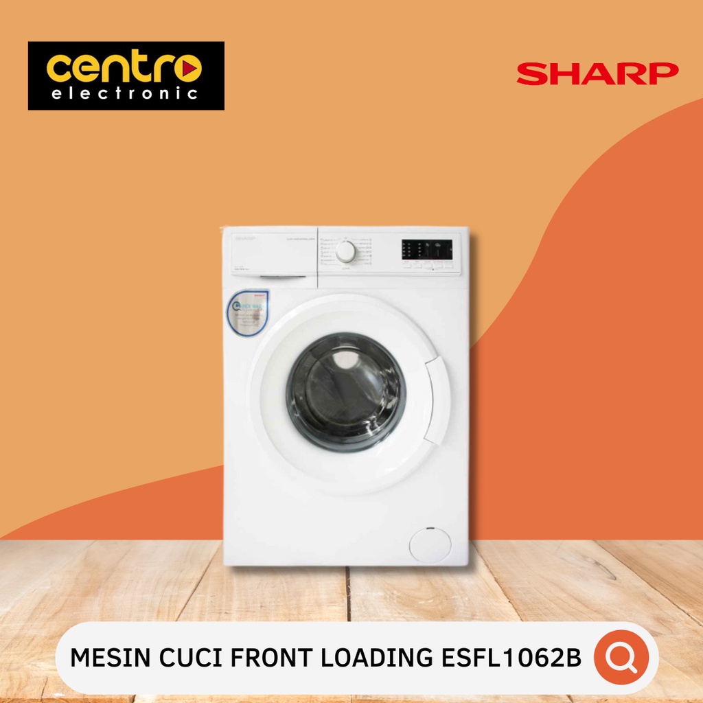 SHARP MESIN CUCI FRONT LOADING 6 KG ESFL1062B / ESFL 1062B