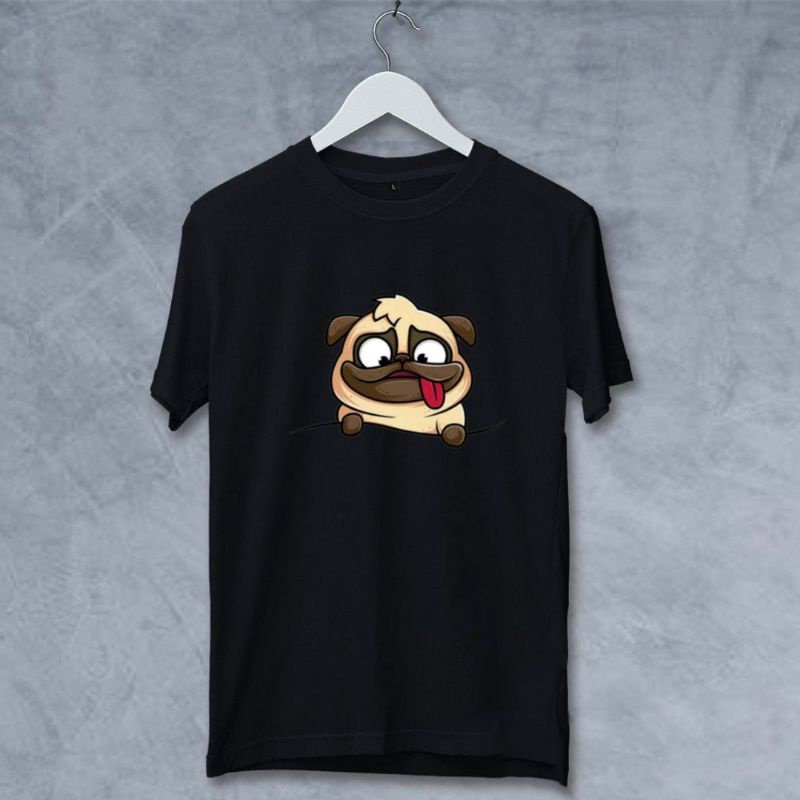 Kaos Atasan Dewasa Gambar Doggy TShirt Unisex Kaos Distro Baju Oblong Dewasa Pria Dan Wanita