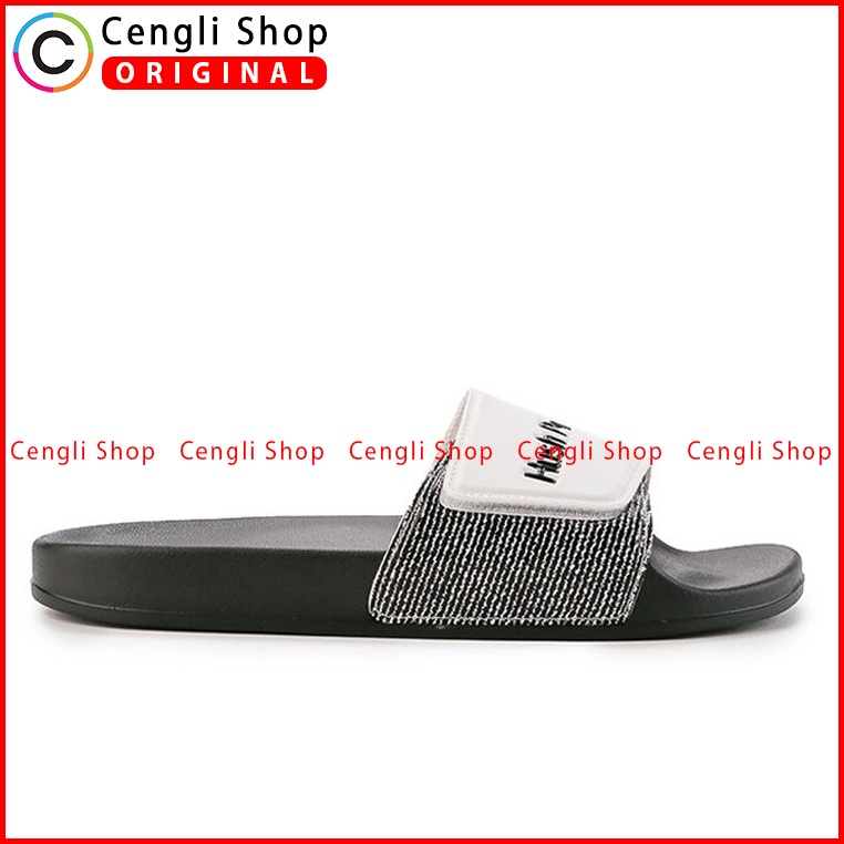 SANDAL SLIDE HUSH PUPPIES PRIA ORIGINAL CASUAL BRANDED HITAM HM18