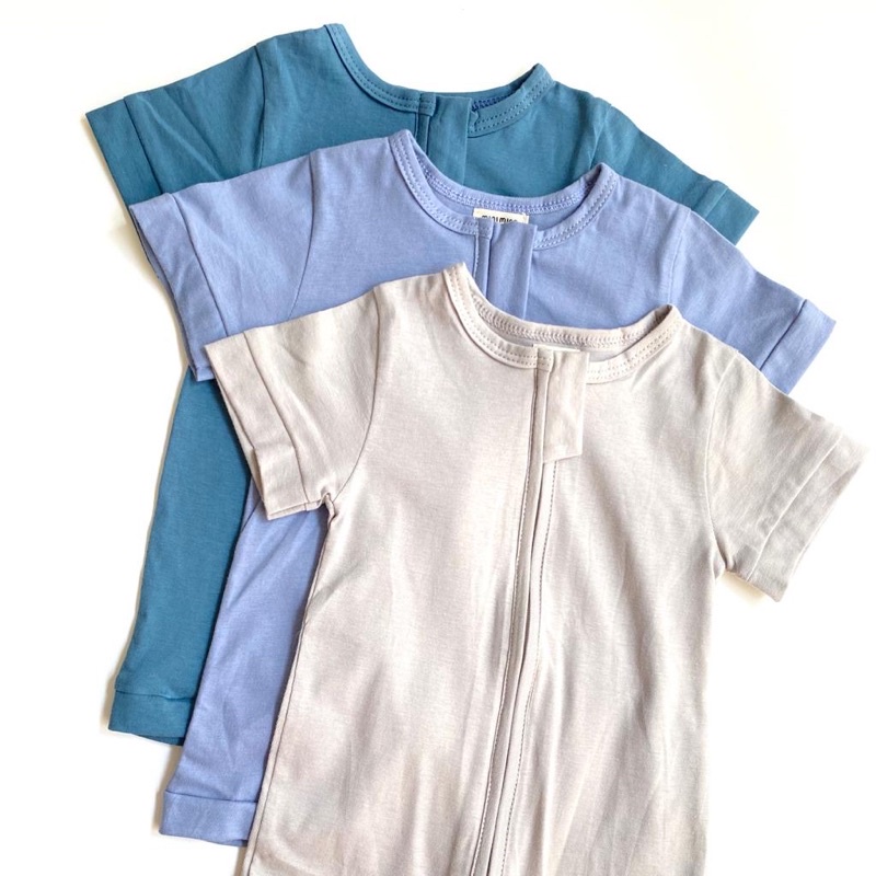 Minimine - Playsuit Zipper Baby (0-12 months) / baju bermain bayi unisex laki-laki perempuan / Jumper Bayi / Romper Bayi / Baju Bayi