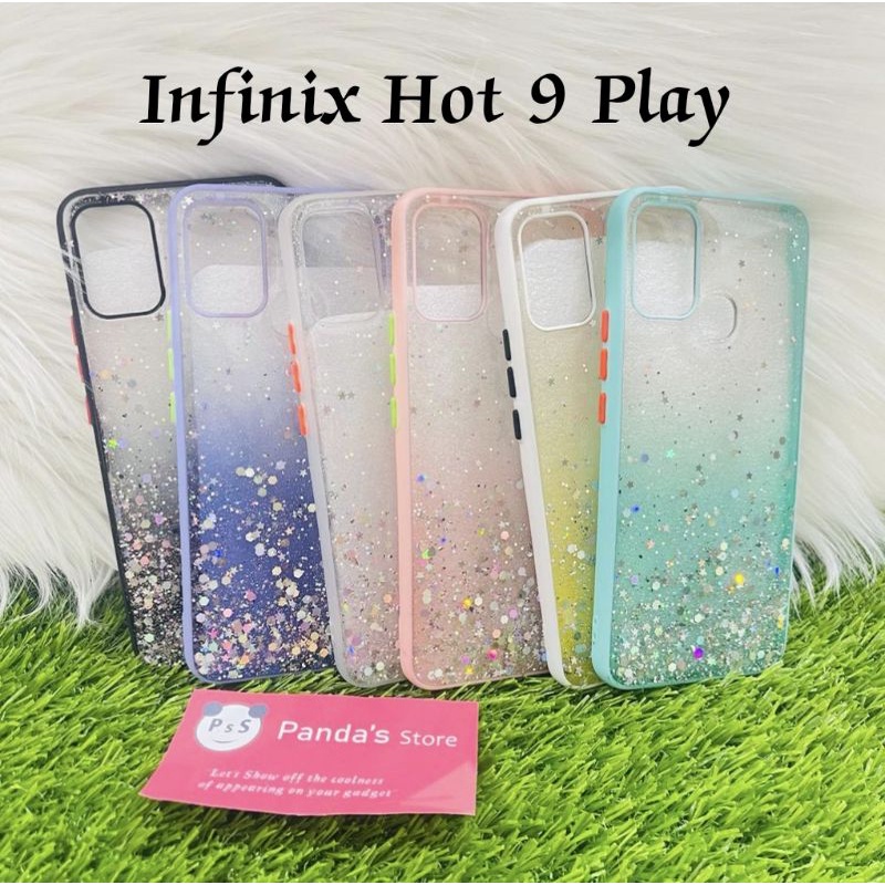 Glitter Case Infinix Hot 9 Play Funny Color Dengan Pelindung Kamera (PsS)