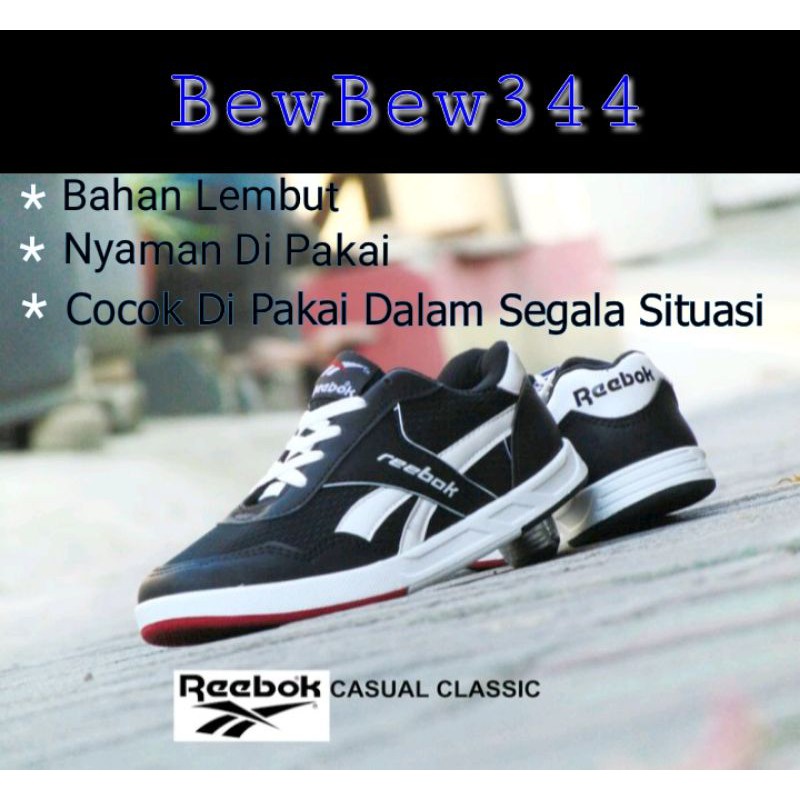 Sepatu Pria/Wanita Rebook Casual Classic Hitam Kets Santai-39