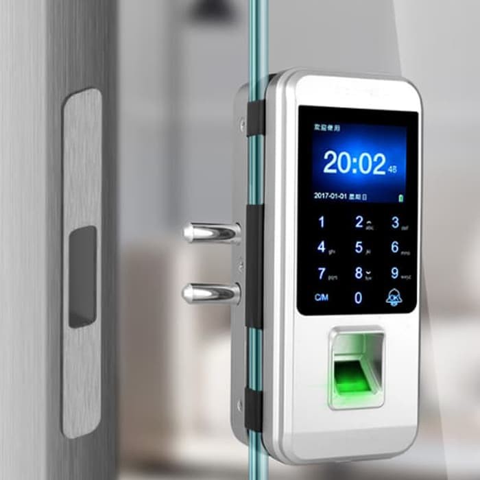 FINGERPRINT RFID SMART ACCESS DOOR LOCK GLASS PINTU KACA SMARTLOCK