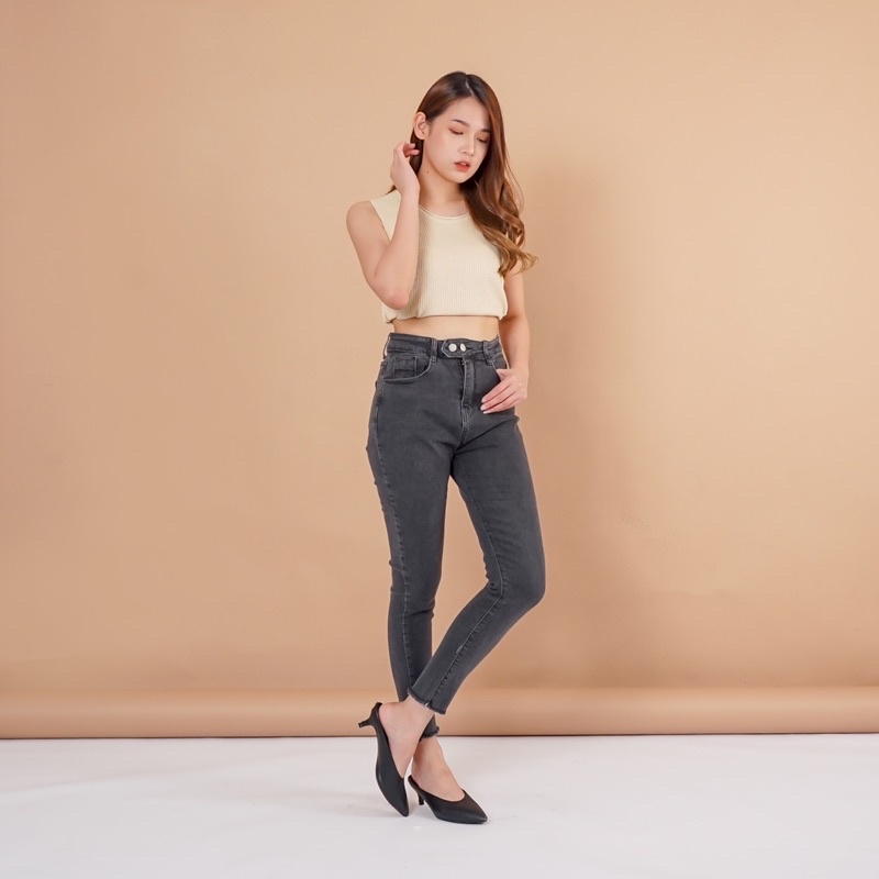 [LUXE.DLABEL]-C55 JEANS | Celana Panjang Wanita HighWaist Skinny Jeans Wanita Premium Import