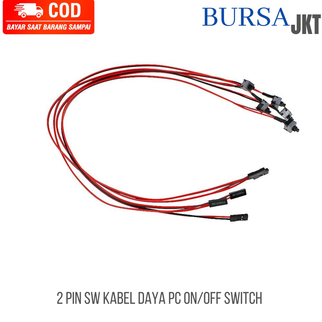 KABEL DAYA POWER RESET ON / OFF SW PC KOMPUTER 2 PIN 58 CM