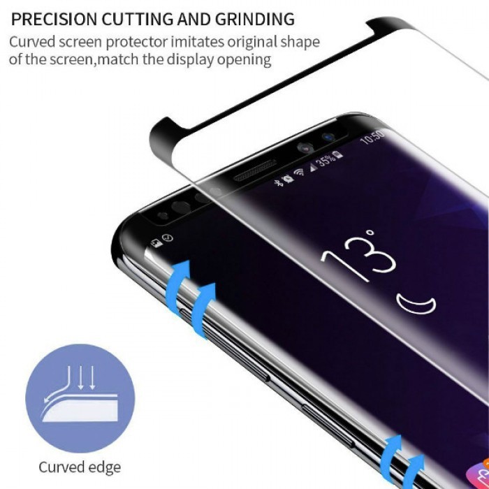 Tempered Glass Full Cover Full Lem 3D List Hitam Samsung S9 S9 PLUS OPPO FIND X