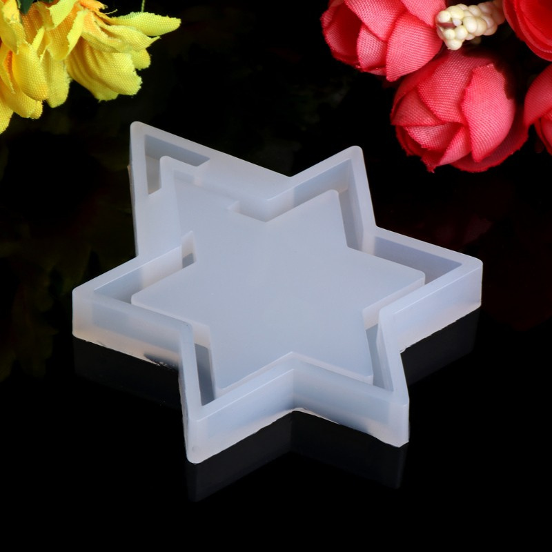 Glitter Transparent Silicone Pendant Mould Resin Star DIY Jewelry Making Tool Fondant Cake