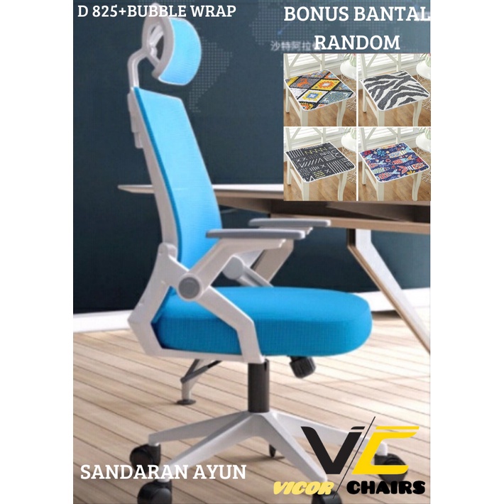 Kursi Kantor,Kursi Gamer,Kursi Sesuai Foto Iklan-D825Whiteblue+bubble