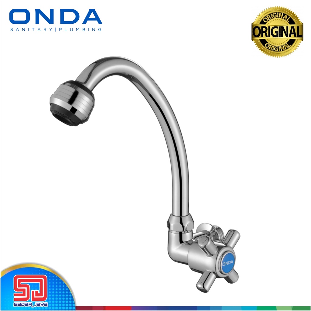 ONDA V 632 CA Kran Dapur Keran Tembok Angsa Cuci Piring Kitchen Sink Wastafel 1/2&quot;