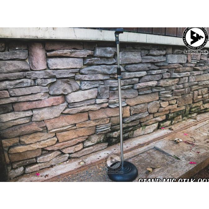 stand mic kaki bulat kokoh