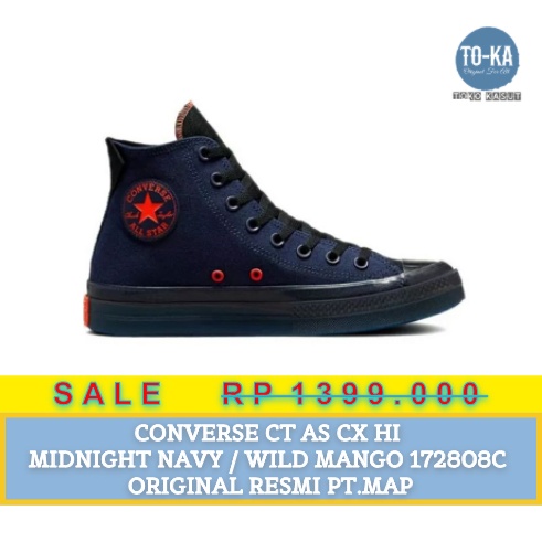 CONVERSE CT AS CX HI MIDNIGHT NAVY / WILD MANGO 172808C