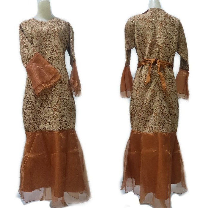 gamis REAL PICT Party dress brukat brokat duyung organza