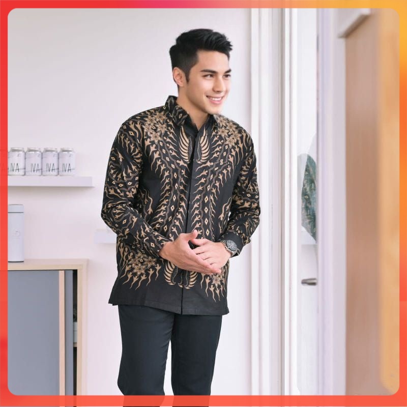 [COD] KEMEJA BATIK PRIA LENGAN PANJANG SIZE M L XL XXL  BSWART NEW