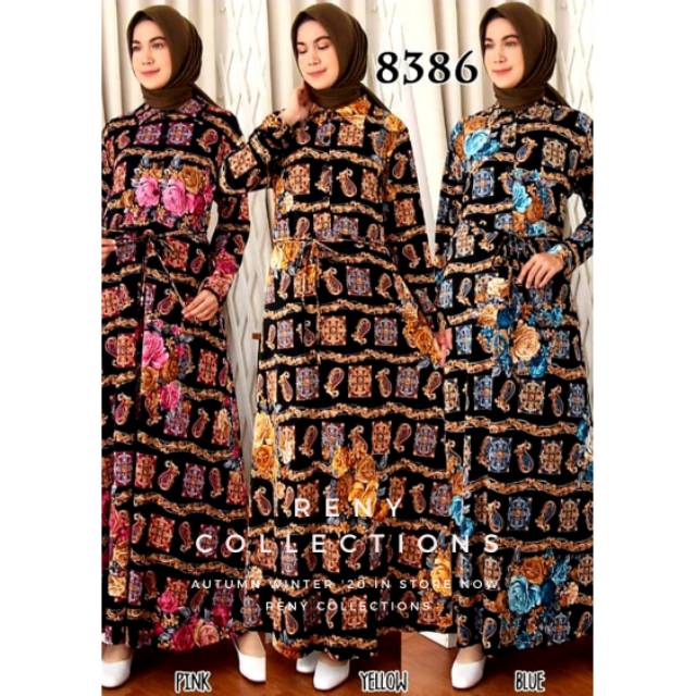 Baju Tunik/Baju Syari/Baju Gamis Jersey Etnik Baju Gamis Wanita Terbaru Gamis Jumbo 4 - 8386