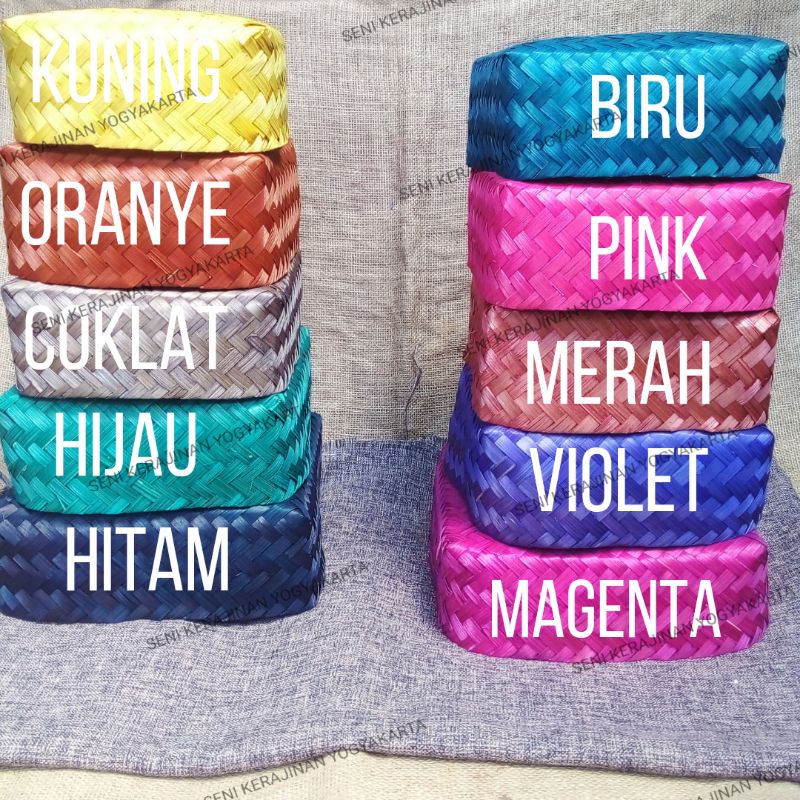 

(B011) Besek Bambu Warna 15cm Mika Pita|Makanan|Ketring|Tumbu|Gift||Hantaran|Hampers|Wadah Parcel