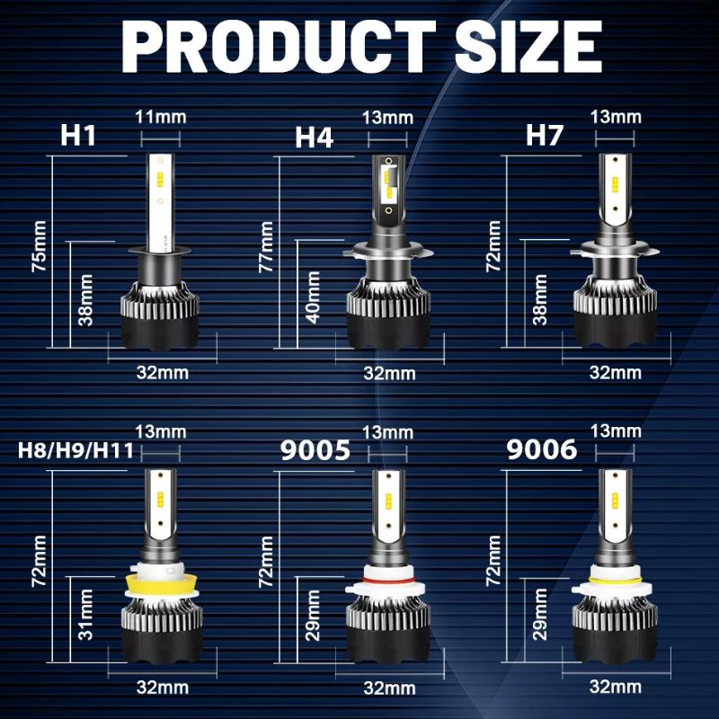 Lampu Mobil LED H4 H7 H11 Headlight CSP