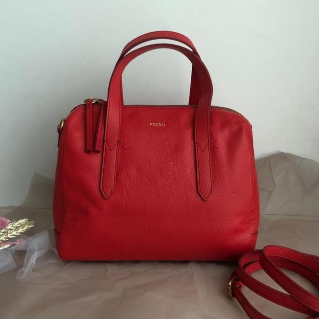 ❗❗ HOT❗ SHOULDER BAG KOREAN❗❗ FOSSIL SYDNEY SATCHEL RED BRICK ORIGINAL ,TAS SLEMPANG MURAH