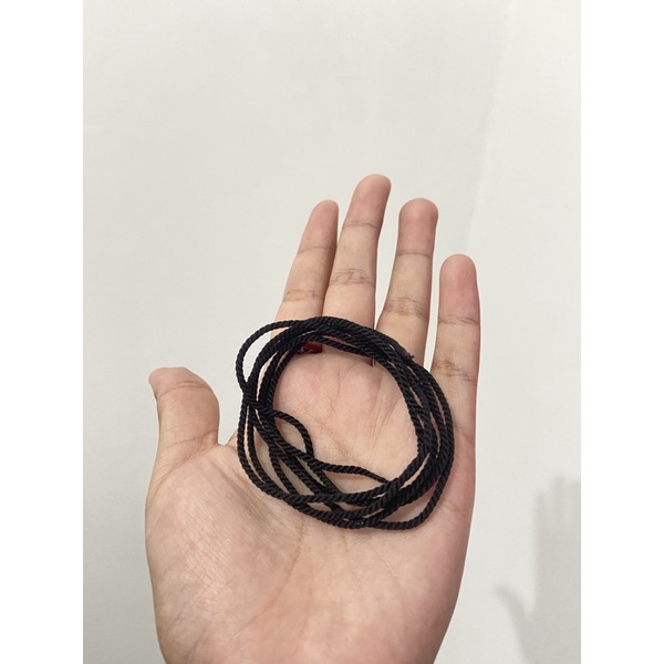 tali hitam 1 meter ukuran 2mm kecil untuk gelang tangan - gelang bayi - gelang hitam - gelang dewasa - gelang hitam polos - gelang tali - gelang simple - bakolgelang