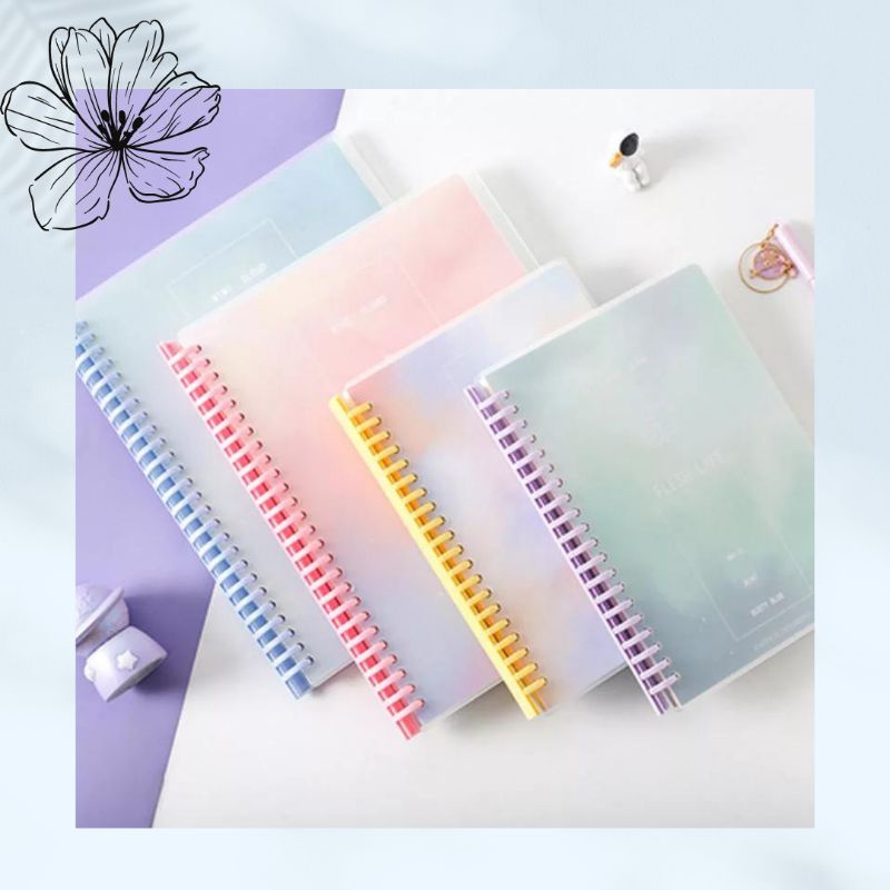 

Colorful Dual Tie Slim File Binder Notebook B5/Buku Catatan Binder