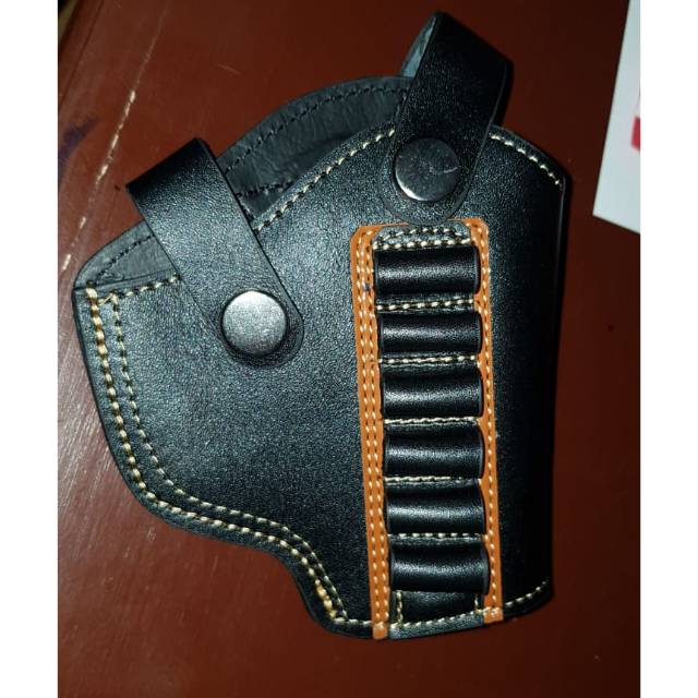 Sarung Pistol revolver kulit