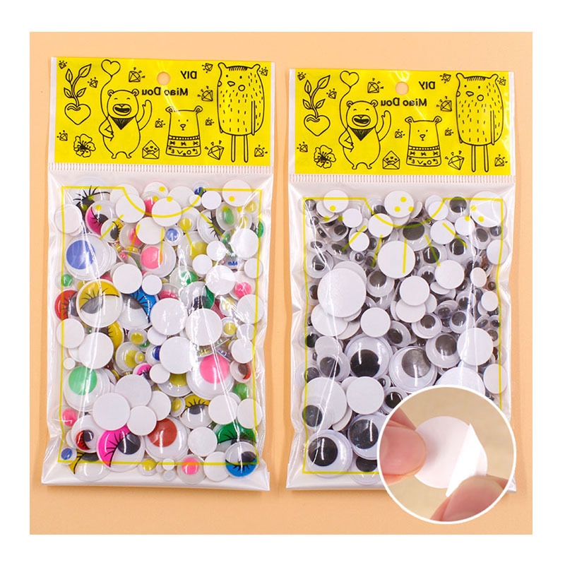300 Pcs Mata Boneka Warna Hitam Ukuran 6-35mm untuk Hadiah ...
