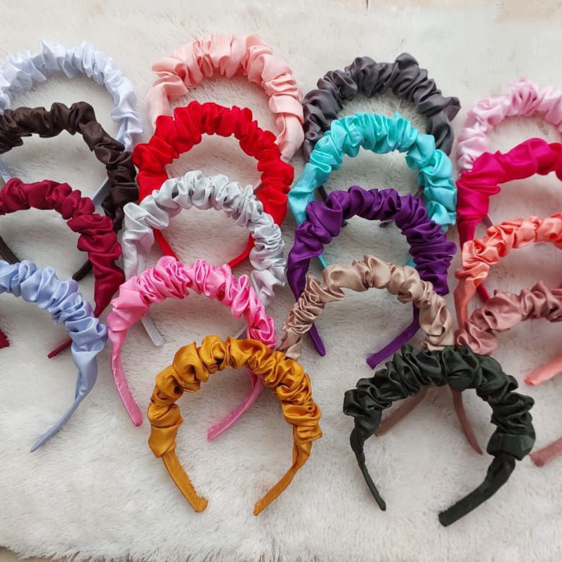Bando scrunhie kerut gaya korea bisa pilih warna/bando korea/harga1pcs ya