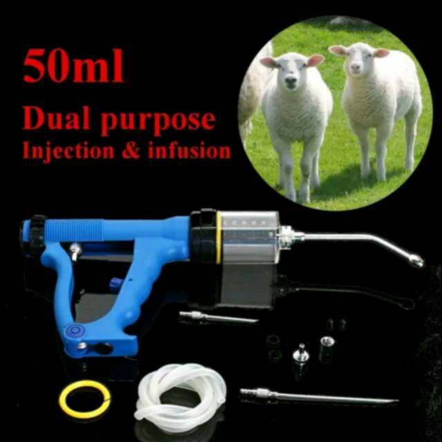 alat cekok sapi otomatis Suntikan domba kambing drench gun syringe Suntikan cekok otomatis kambing sapi kerbau 50 cc - spoit domba - spuit terus menerus - cekok kambing etawa - obat babi sapi kerbau / suntikan otomatis / spuit sapi jarum suntik besar