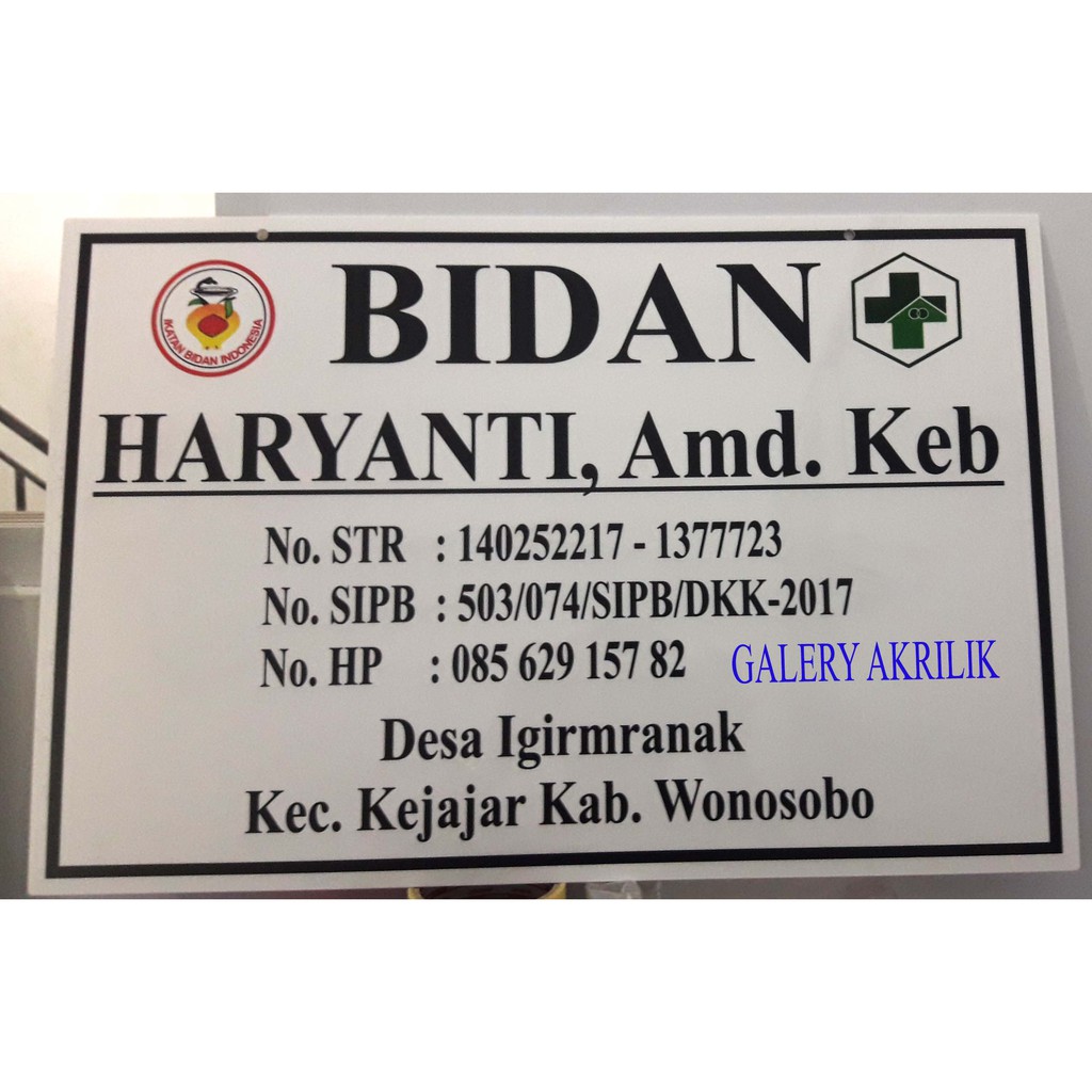 

ACRYLIC PAPAN NAMA DOKTER,BIDAN SIGN LABELL ACRYLIC 30X42