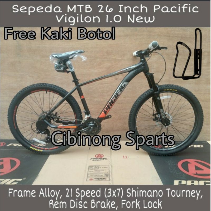 Sepeda MTB 26 Pacific New Vigilon 1.0 Alloy 21Speeds Cakram