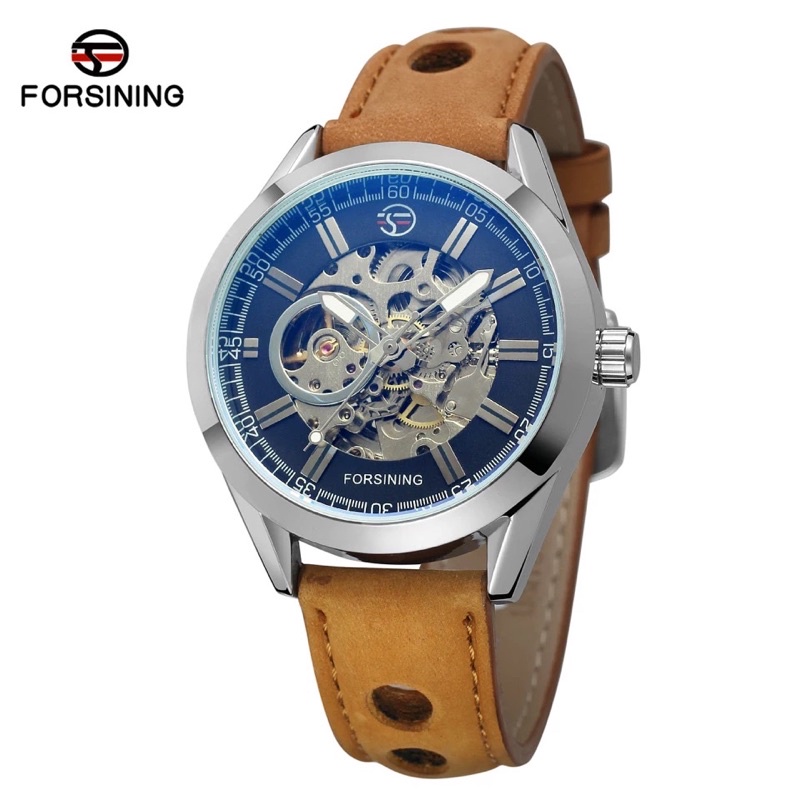 Jam Tangan Pria Mewah Elegan Mekanik Automatic Forsining Original Tali Kulit Sporty