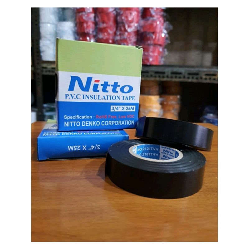 Lakban Listrik NITTO PVC 3/4 Inch x 25M Hitam