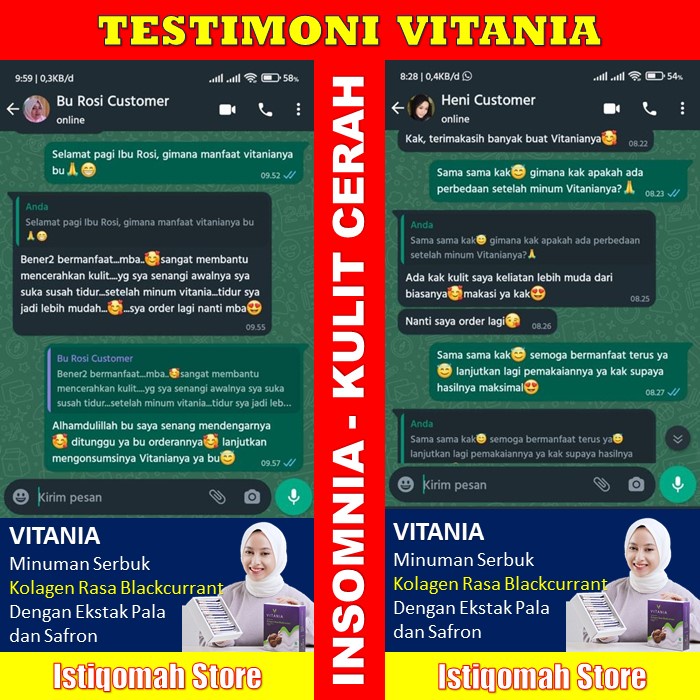 VITANIA Minuman Serbuk Kolagen Rasa Blackcurrant Dengan Ekstrak Pala dan Safron - Menutrisi Kulit Agar Lembab &amp; Kenyal, Mendukung Kekebalan Imun Di Tubuh,  Membantu Peredaran Darah,  Mengandung Sumber Antioksidan Kuat