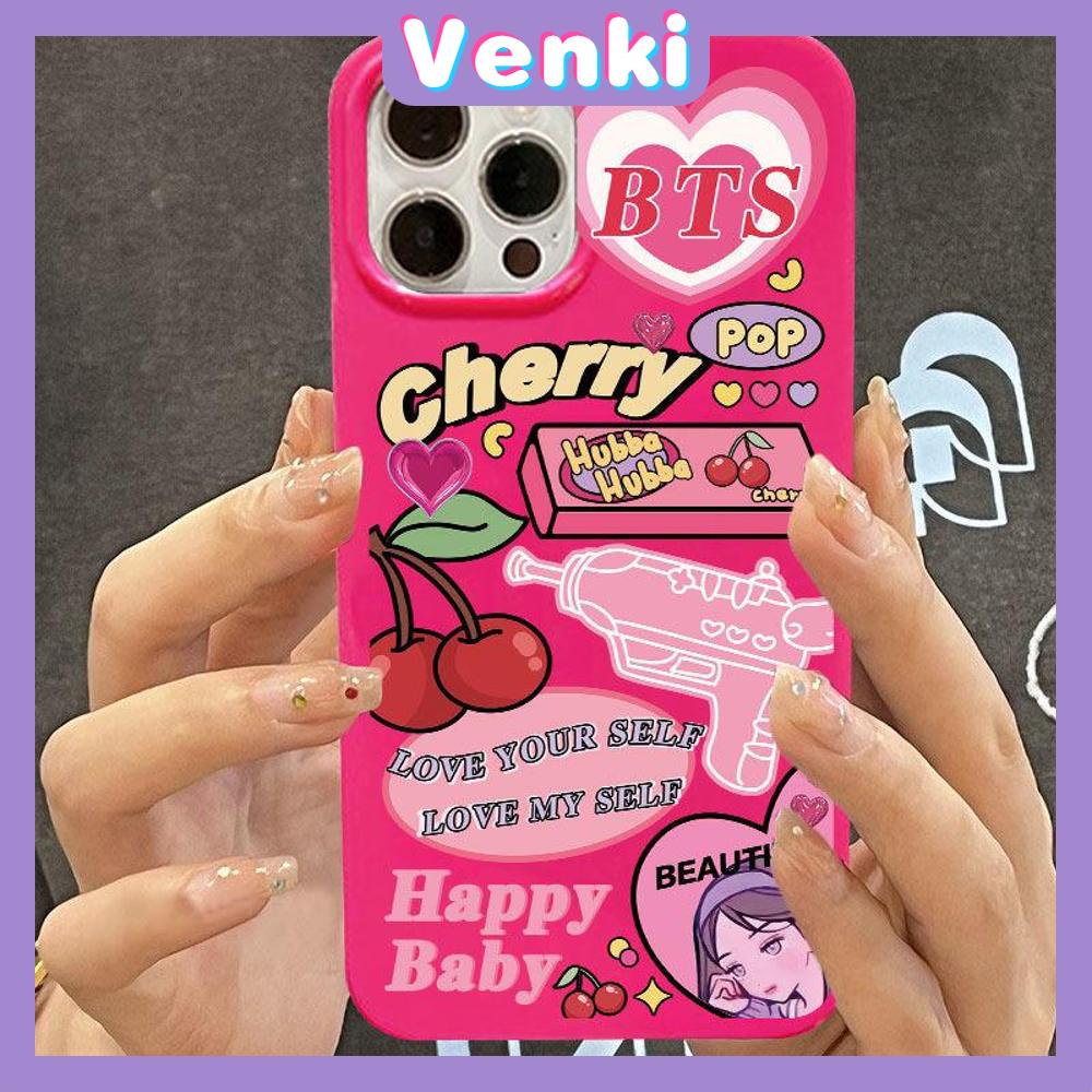 iPhone Case For 14 Series TPU Soft Case Sweet Cute Cherry Pop Glossy Rose Pink Candy Case Camera Protection Shockproof For iPhone 14 13 12 11 Plus Pro Max 7 Plus X XR