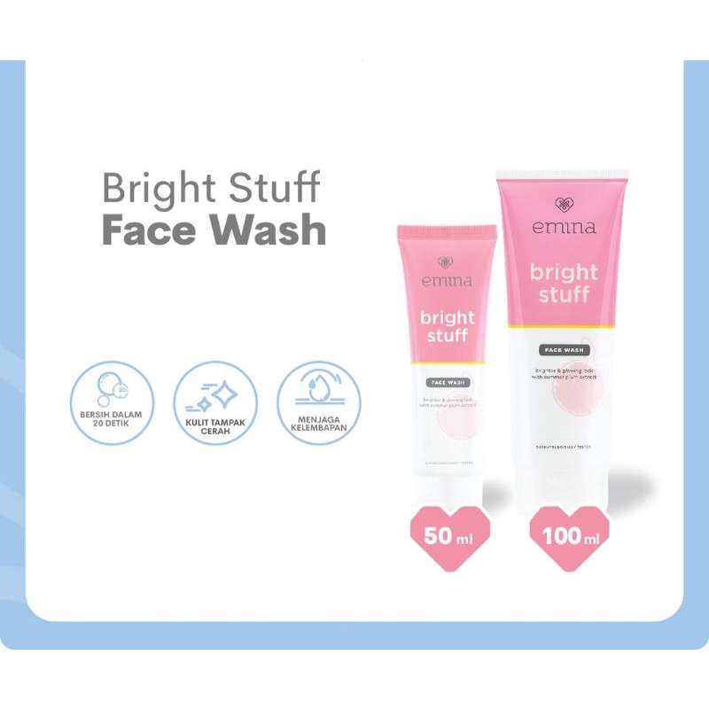 Emina Bright Stuff Face Wash - Pembersih Wajah Foam Mencerahkan