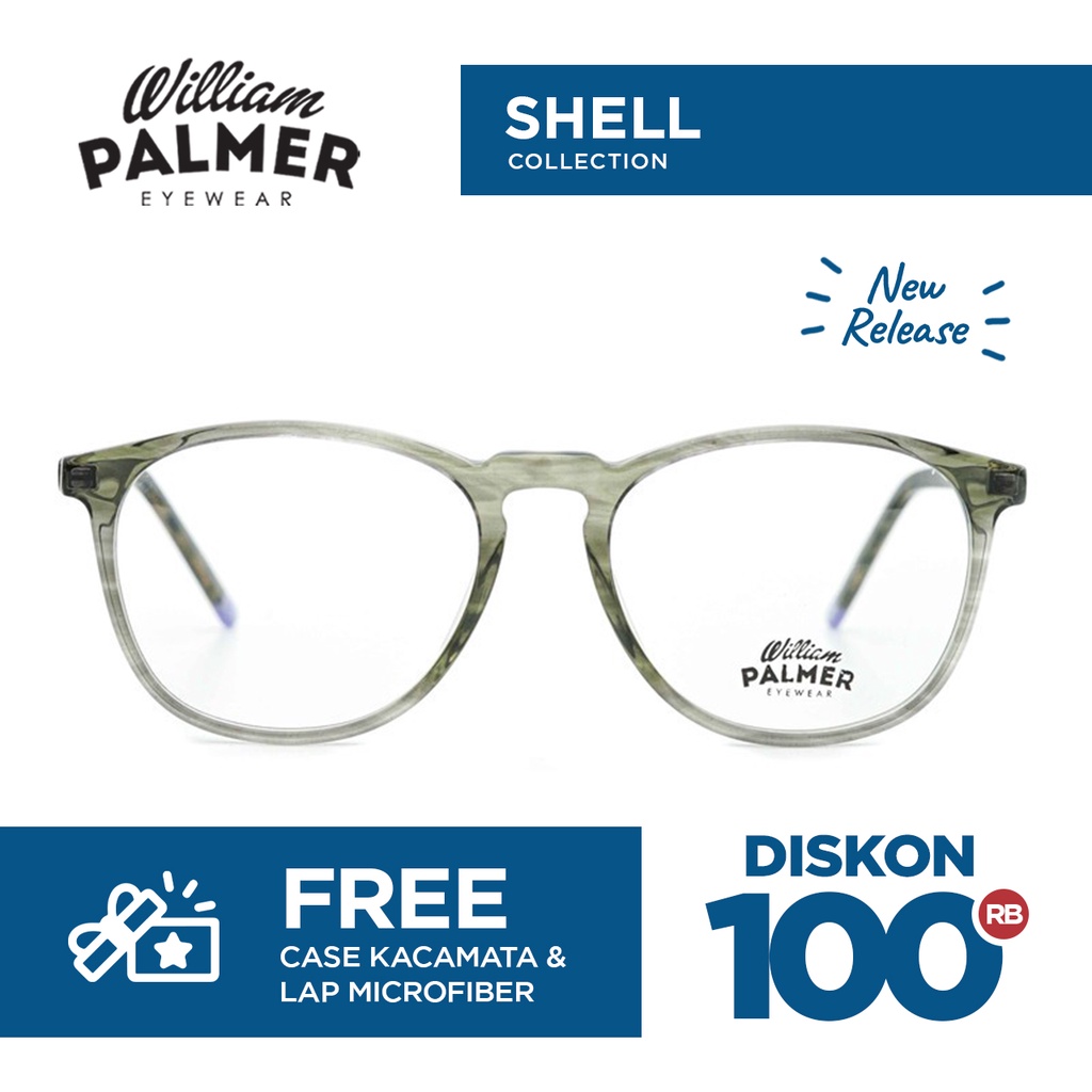 William Palmer Kacamata Pria Wanita Shell 1200G18 C7 Green