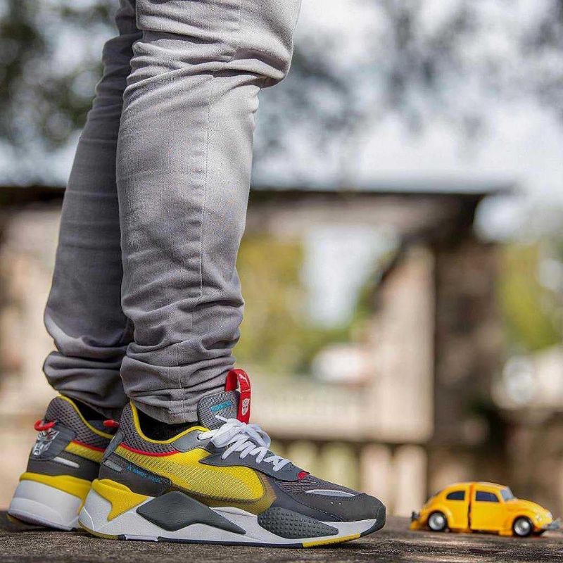 Sepatu Sneakers Pria Hasbro x Puma RS-X Toys " Transformers Bumblebee / Yellow Grey "