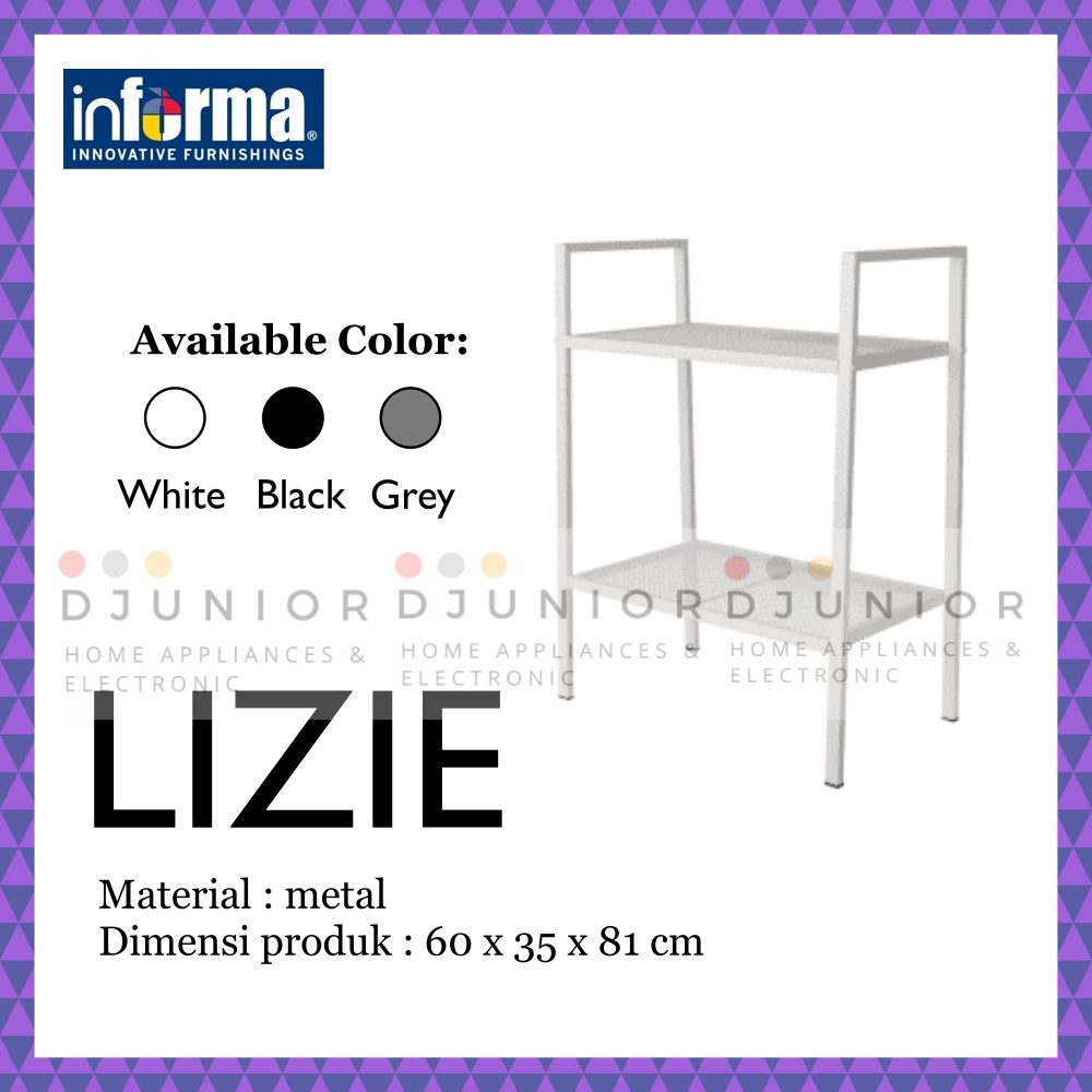 INFORMA LIBIE LIZIE LIVIE RAK SUSUN RAK BESI RAK 4 TINGKAT / METAL RACK 2 TIER