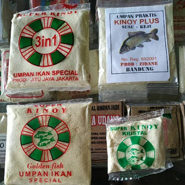 Umpan ikan kinoy super, kinoy plus, kinoy 3in1, kinoy kristal