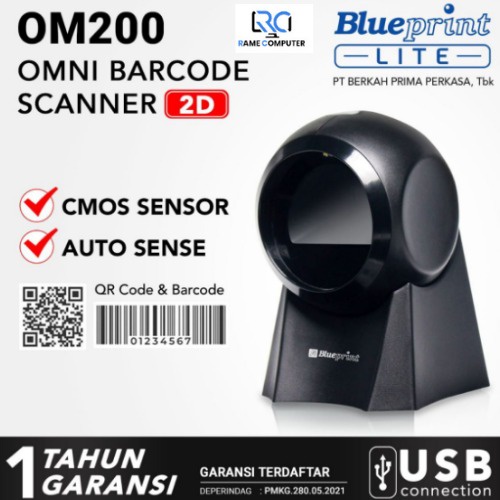 Omni Barcode Scanner OM200 BLUEPRINT 2D QR Code