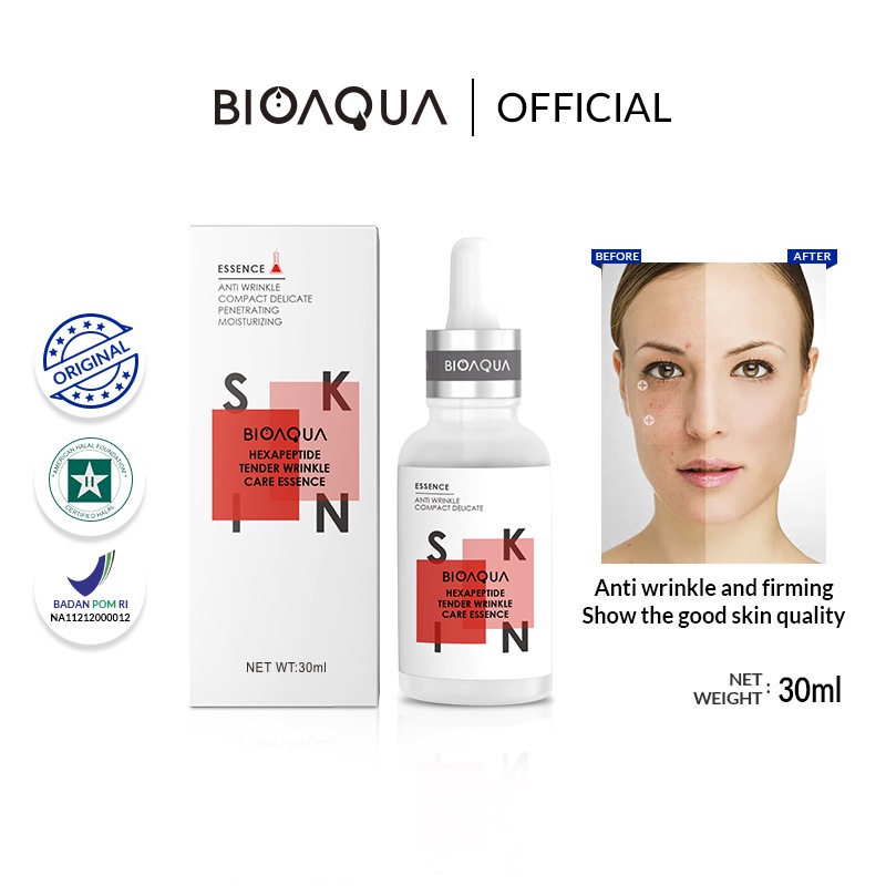 {LB} BIOAQUA ESENSES SERUM MOISTURIZING HYALURONIC ANTI ACNE HEXA NIACINAMIDE / BIOAQUA CENTELLA COLLAGEN VIT C SQUALANE - BPOM