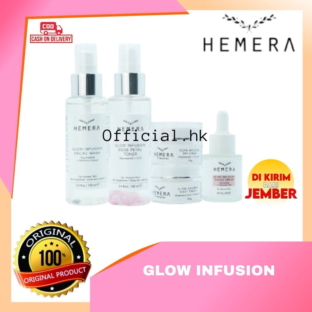 COD HEMERA PAKET GLOW INFUSION BEAUTY SKINCARE | GLOWTENING FACE BY HEMERA BEAUTY | GLOW INFUSION | 