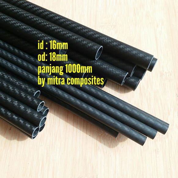 Pipa Carbon Tube 18 mm x 16 mm x 1000 mm