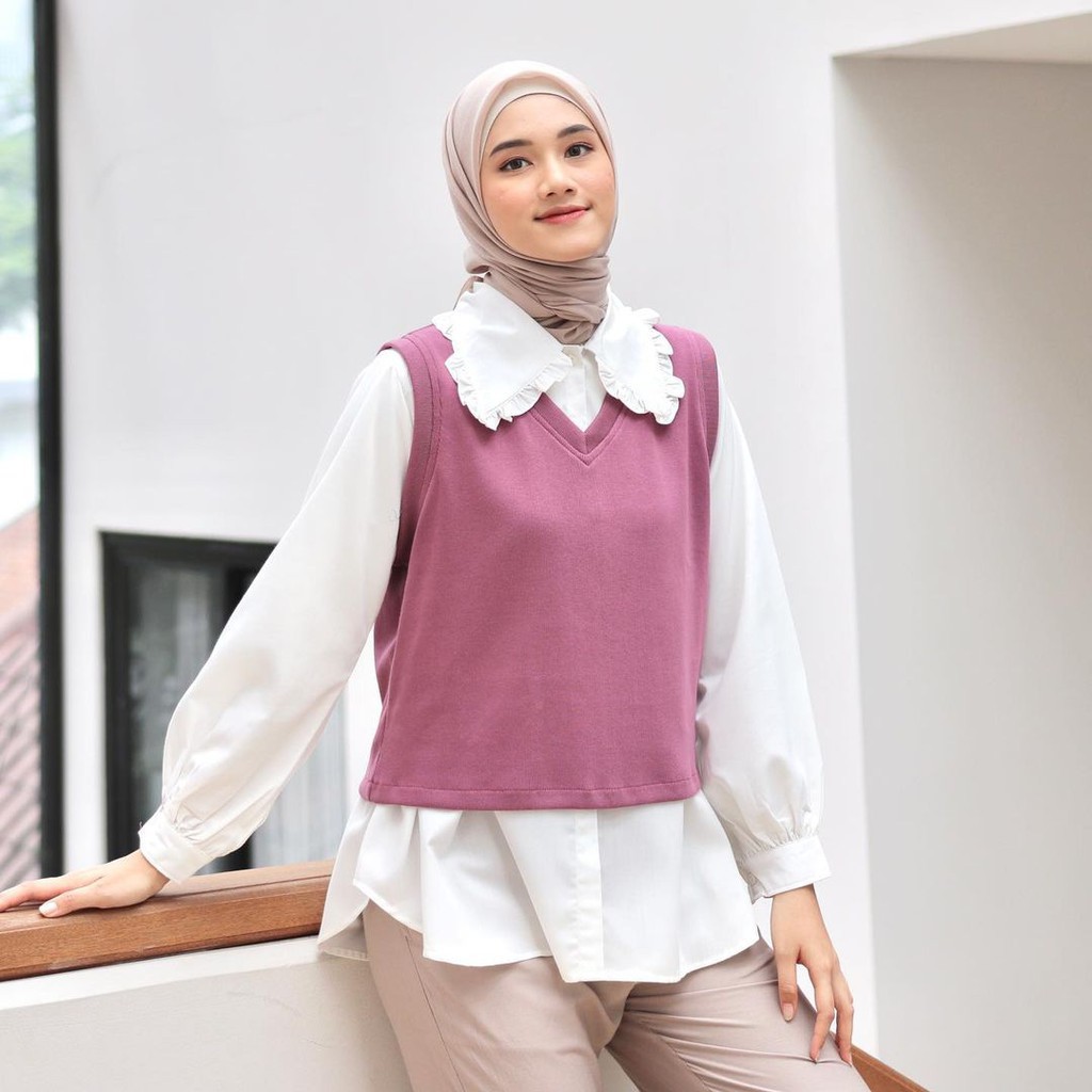 Terika Blouse 2in1 Atasan Baju Muslim Wanita Fashion Wanita Remaja Terlaris