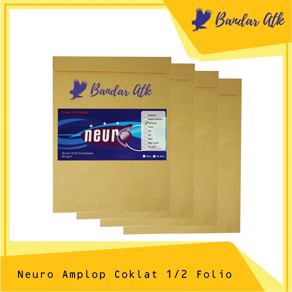 

NEURO Amplop Coklat 1/2 FOLIO - 19 x 25 cm [1 PACK]