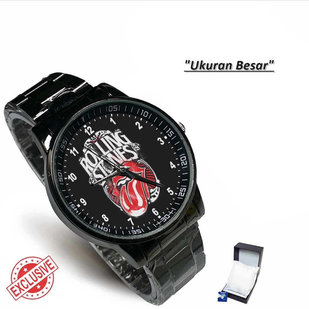 Jam Tangan Rantai Couple THE ROLLING STONES - 1 (Awesome)